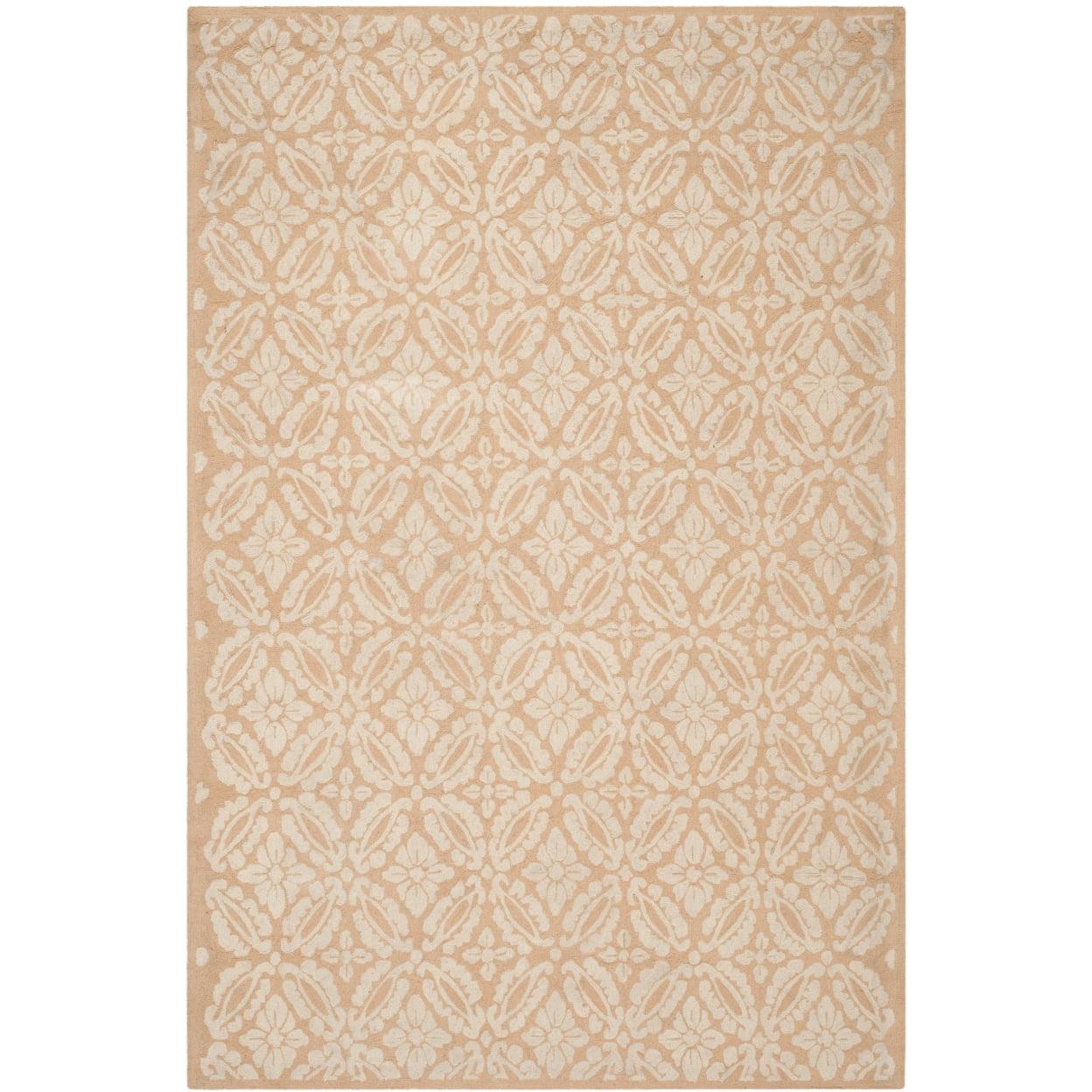 Blush Floral Wool Handmade Reversible 6' x 9' Rug