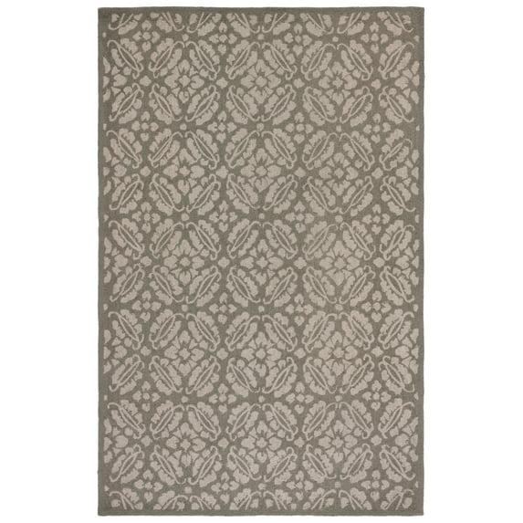 SAFAVIEH Chelsea Margery Geometric Wool Area Rug, Sage, 3'9" x 5'9"