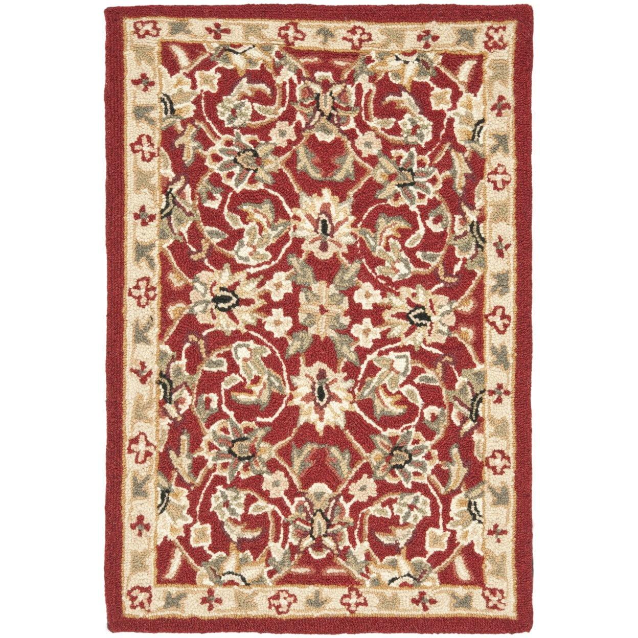 SAFAVIEH Chelsea Raeburn Traditional Wool Area Rug, Burgundy/Ivory, 2'9" x 4'9"