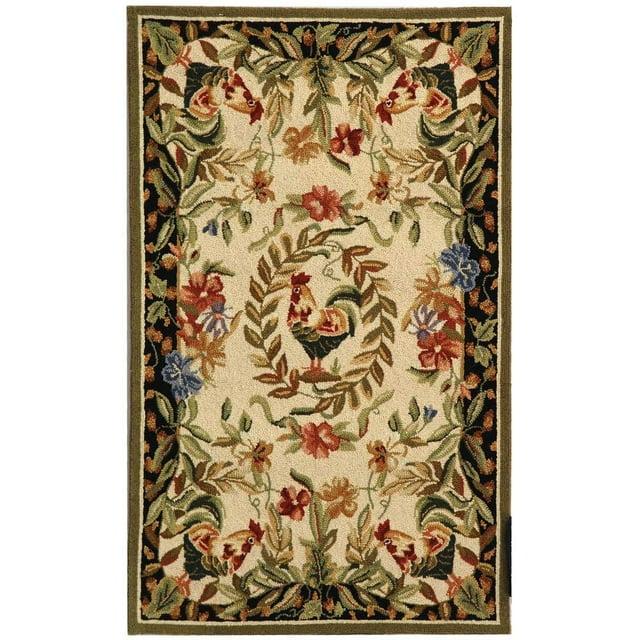 Chelsea HK92 Handmade Accent Rug - 2'6"x4' - Creme/Black - Safavieh