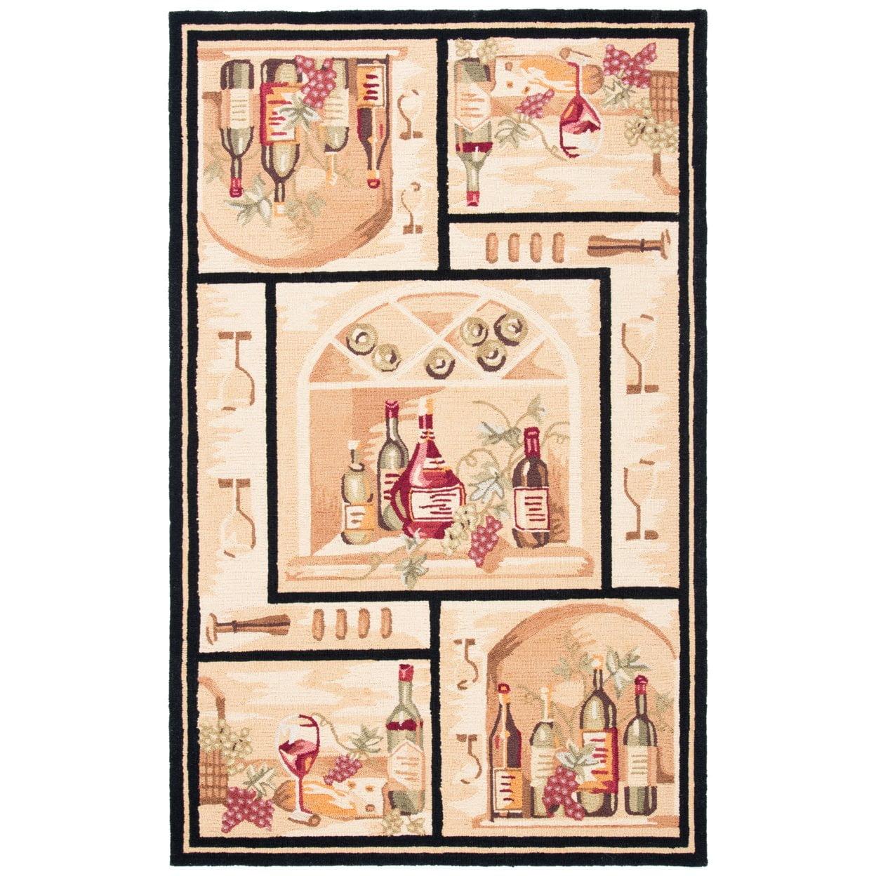 Chelsea HK254 Hand Hooked Area Rug - Gold/Multi - 3'9"x5'9" - Safavieh.