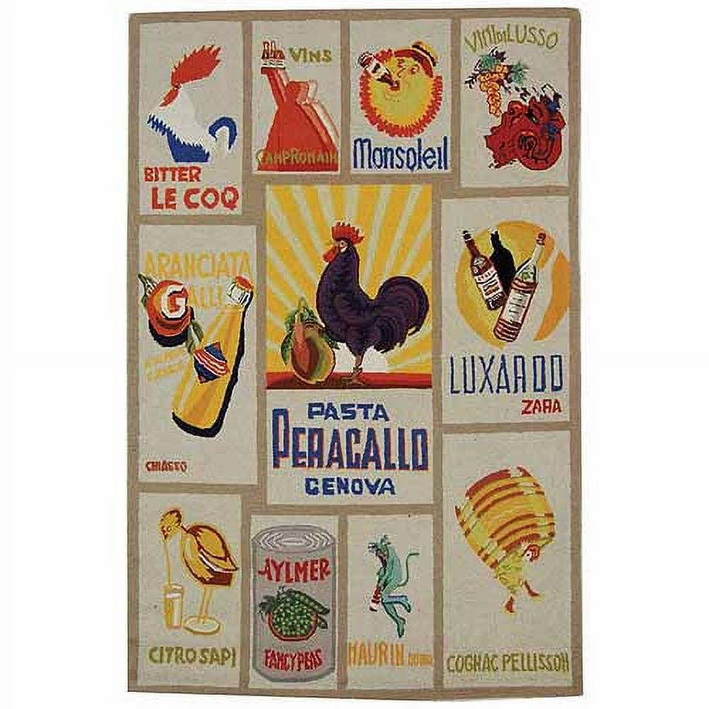 SAFAVIEH Chelsea Vintage Rooster Wool Area Rug, Ivory, 3'9" x 5'9"