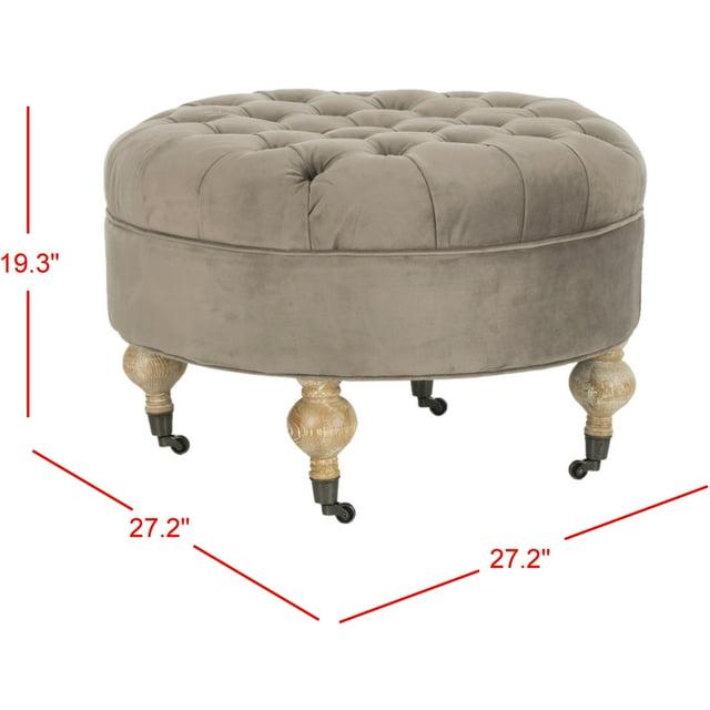 Clara Round Ottoman - MCR4601 - Mushroom - Safavieh