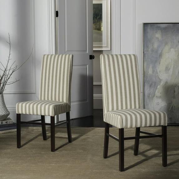 Classic 20''H Striped Side Chair (Set Of 2) - Tan/Cream - Safavieh