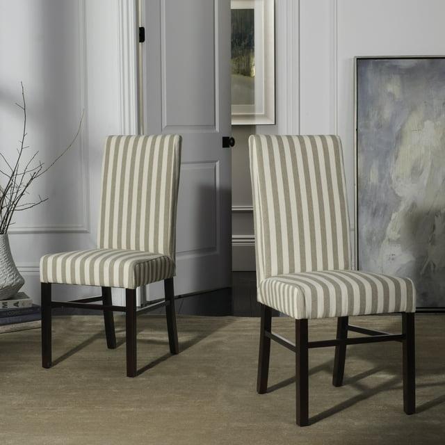 Classic 20''H Striped Side Chair (Set Of 2) - Tan/Cream - Safavieh