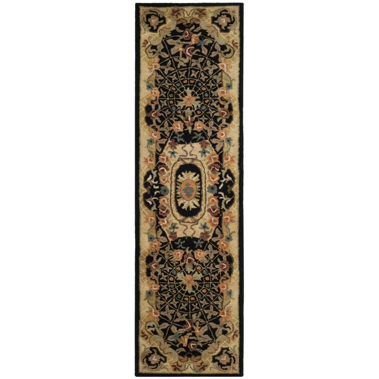Classic CL304 Hand Tufted Runner Rug - Black/Gold - 2'3"x12' - Safavieh.