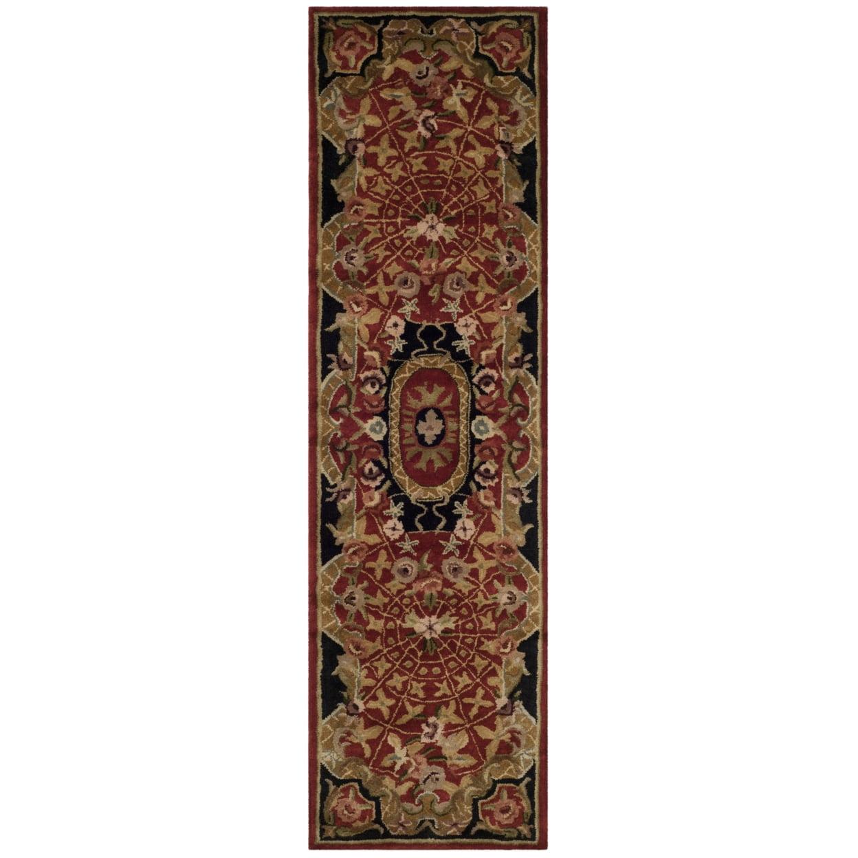 Classic CL304 Hand Tufted Runner Rug - Burgundy/Black - 2'3"x10' - Safavieh.