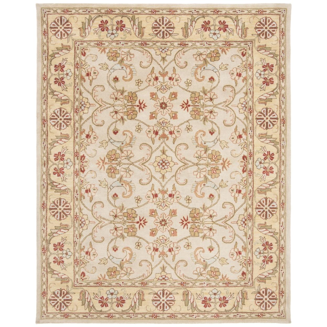 SAFAVIEH Classic Chedomir Floral Wool Area Rug, Gold/Cola, 8' x 8' Round