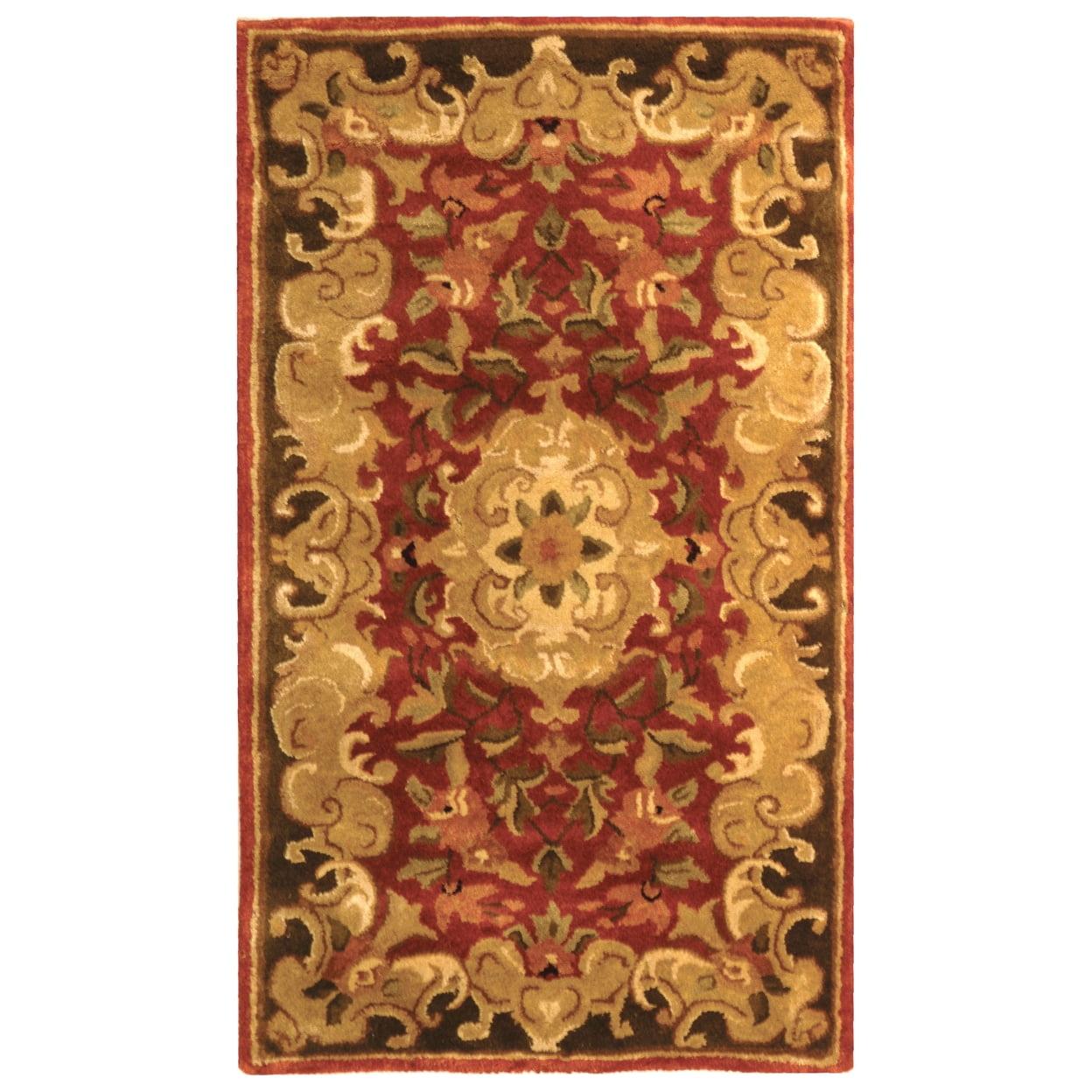 Classic CL234 Hand Tufted Accent Rug - Rust/Green - 2'3"x4' - Safavieh.