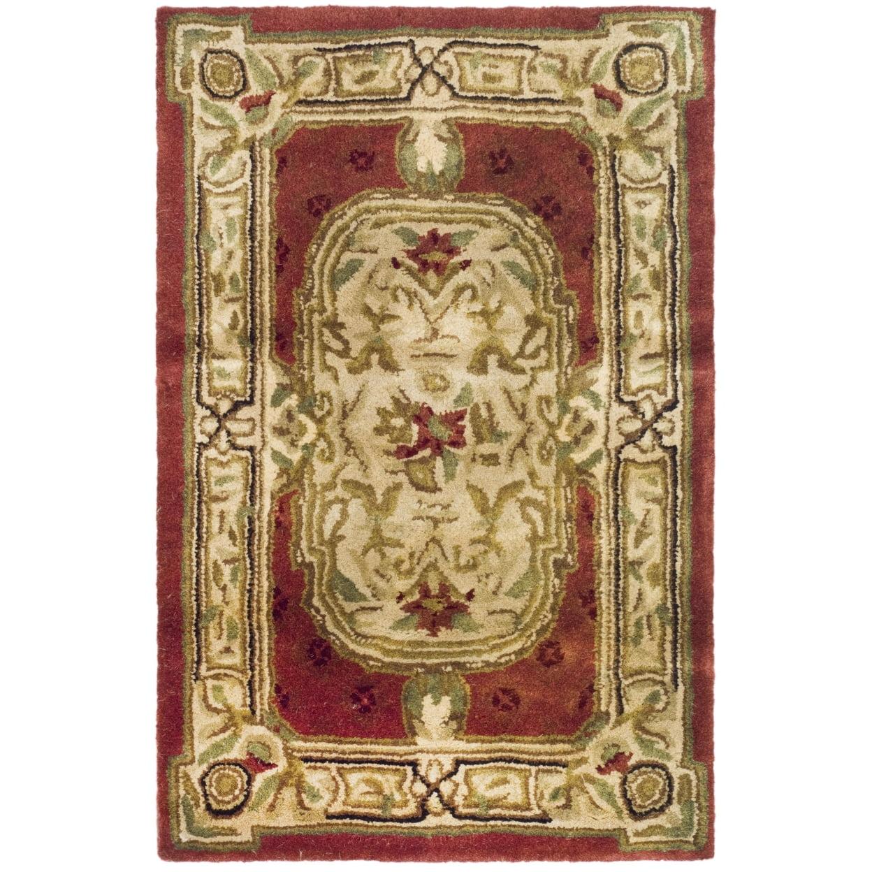 SAFAVIEH Classic Flanagan Oriental Wool Area Rug, Burgundy, 2' x 3'