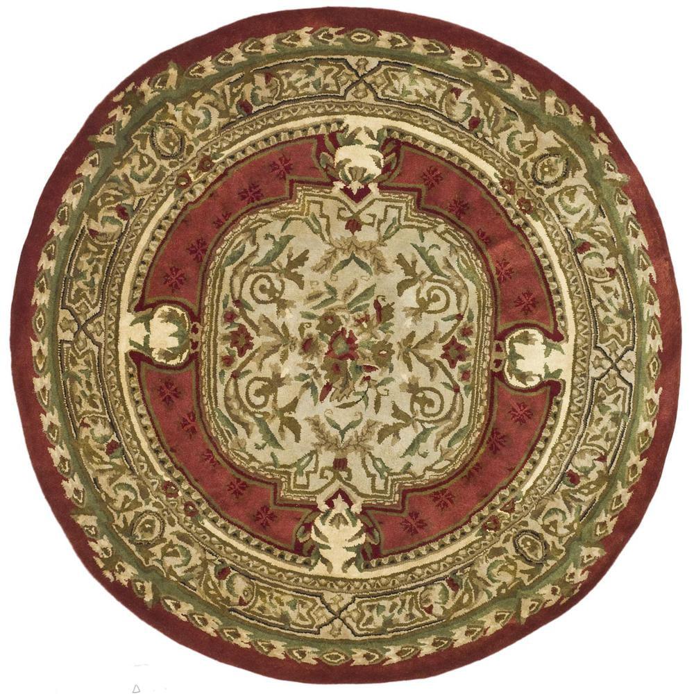 SAFAVIEH Classic Flanagan Oriental Wool Area Rug, Burgundy, 5' x 5' Round