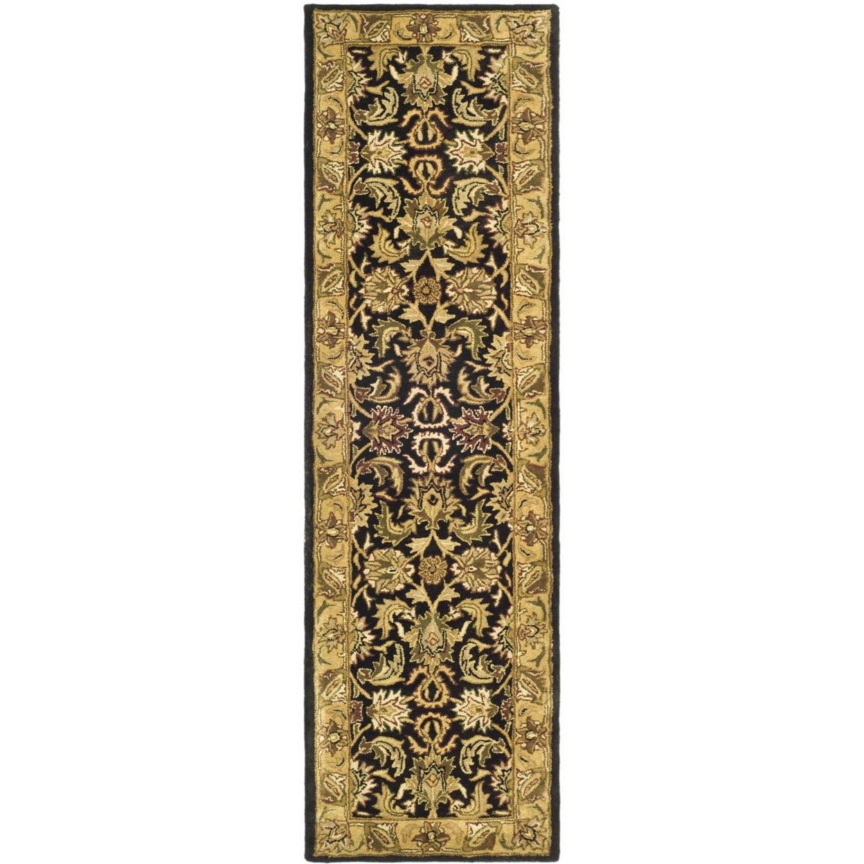 Classic CL252 Hand Tufted Runner Rug - Black/Gold - 2'3"x8' - Safavieh.