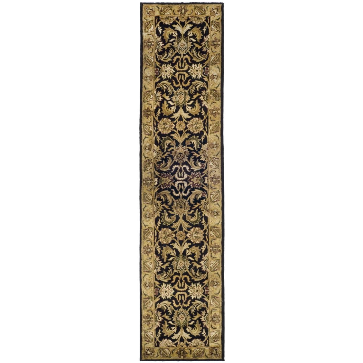 Classic CL252 Hand Tufted Runner Rug - Black/Gold - 2'3"x10' - Safavieh.