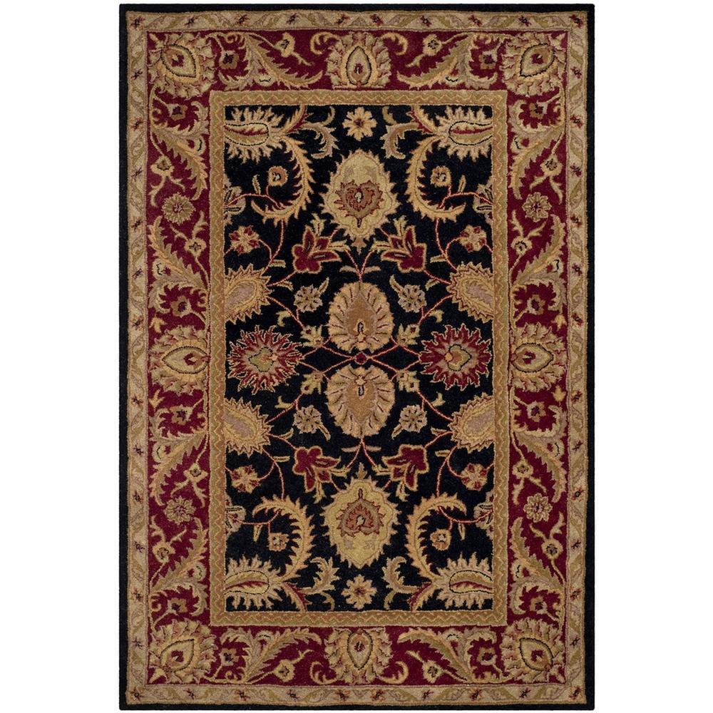 Classic CL244 Hand Tufted Area Rug - Black/Burgundy - 6'x9' - Safavieh.