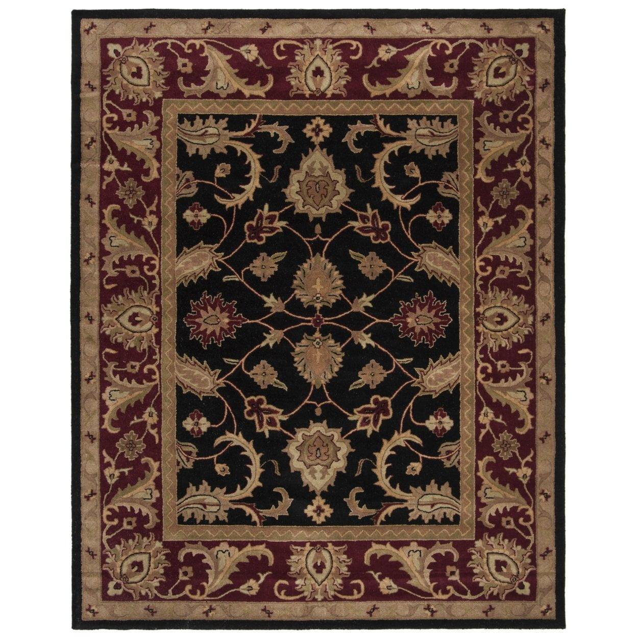 Classic CL244 Hand Tufted Area Rug - Black/Burgundy - 7'6"x9'6" - Safavieh.