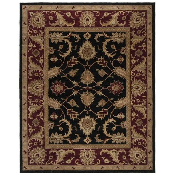 Classic CL244 Hand Tufted Runner Rug - Black/Burgundy - 2'6"x6' - Safavieh.
