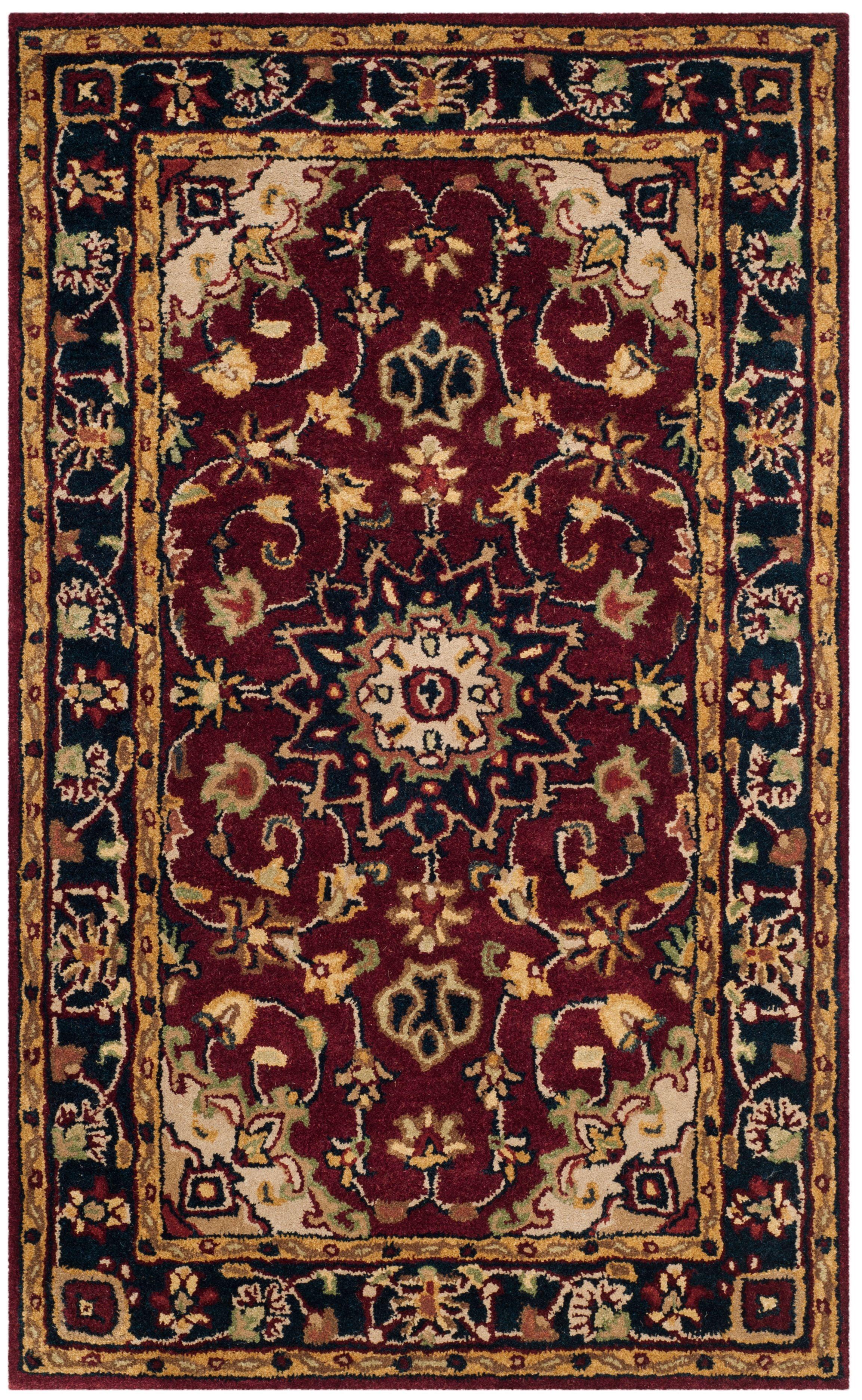 Classic CL362 Hand Tufted Accent Rug - Burgundy/Navy - 3'x5' - Safavieh.
