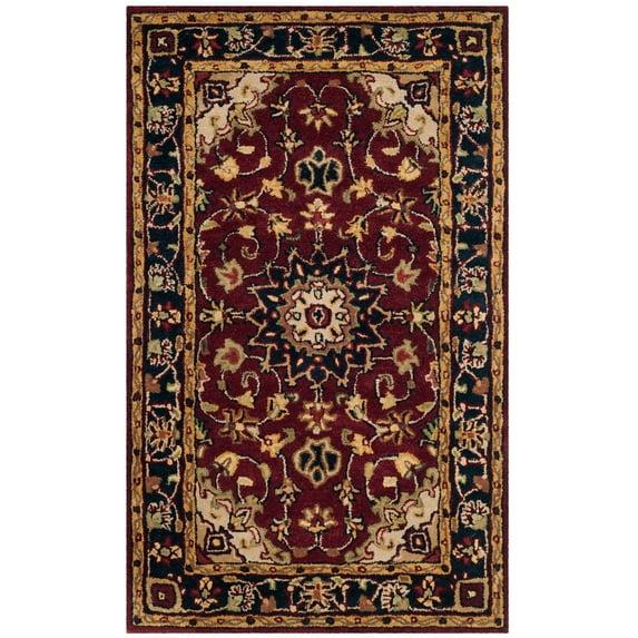 Classic CL362 Hand Tufted Accent Rug - Burgundy/Navy - 3'x5' - Safavieh.