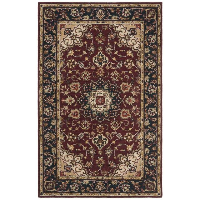 Classic CL362 Hand Tufted Area Rug - Burgundy/Navy - 5'x8' - Safavieh.