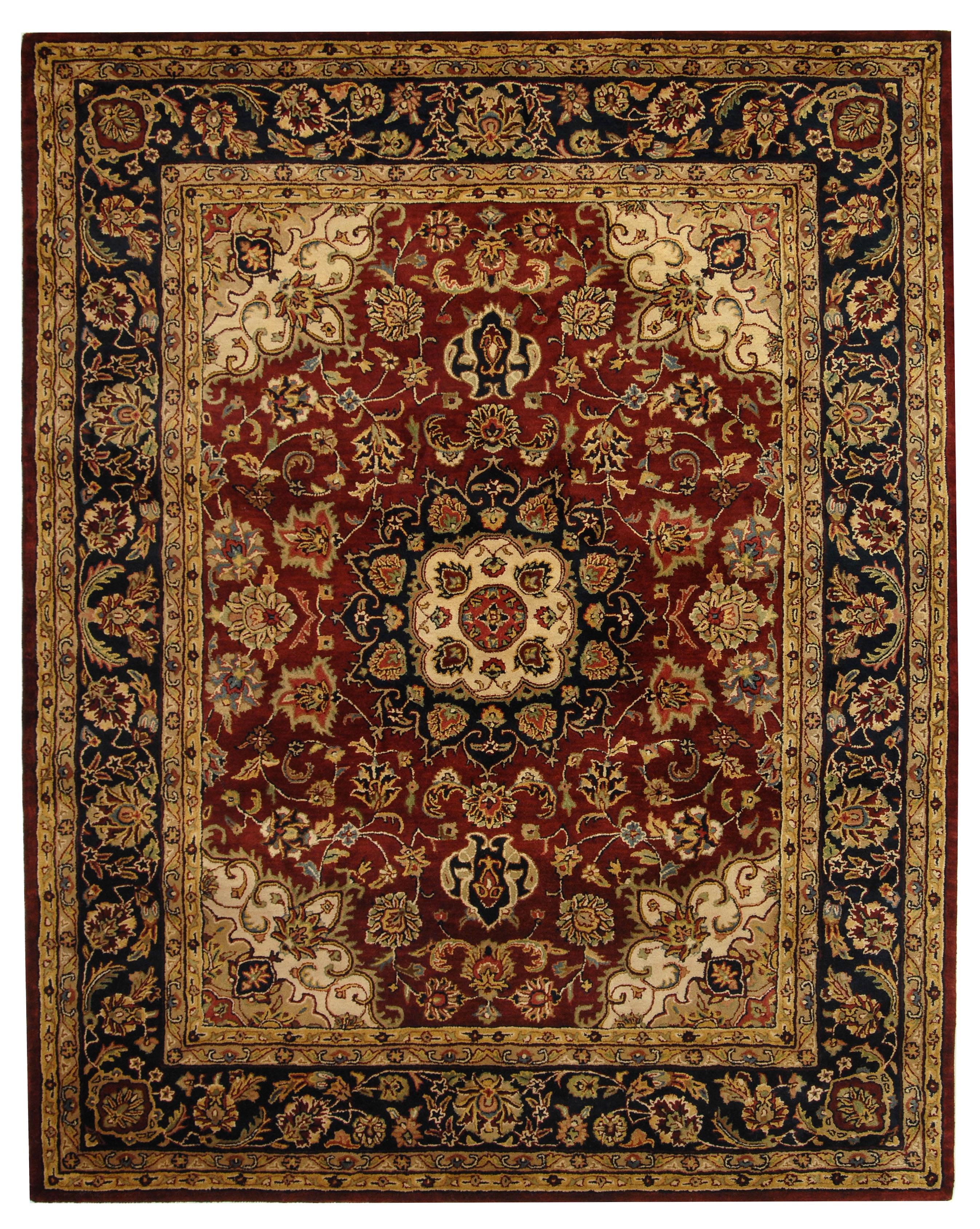 SAFAVIEH Classic Kennet Traditional Wool Area Rug, Burgundy/Navy, 9'6" x 13'6"