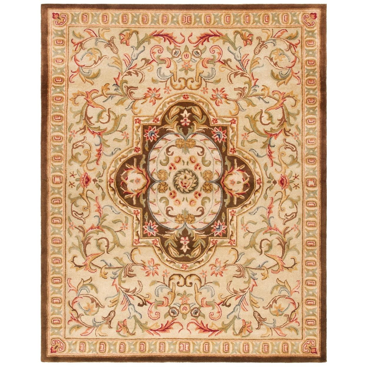 Hand-Tufted Beige/Olive Wool Rectangular Rug, 4' x 6'