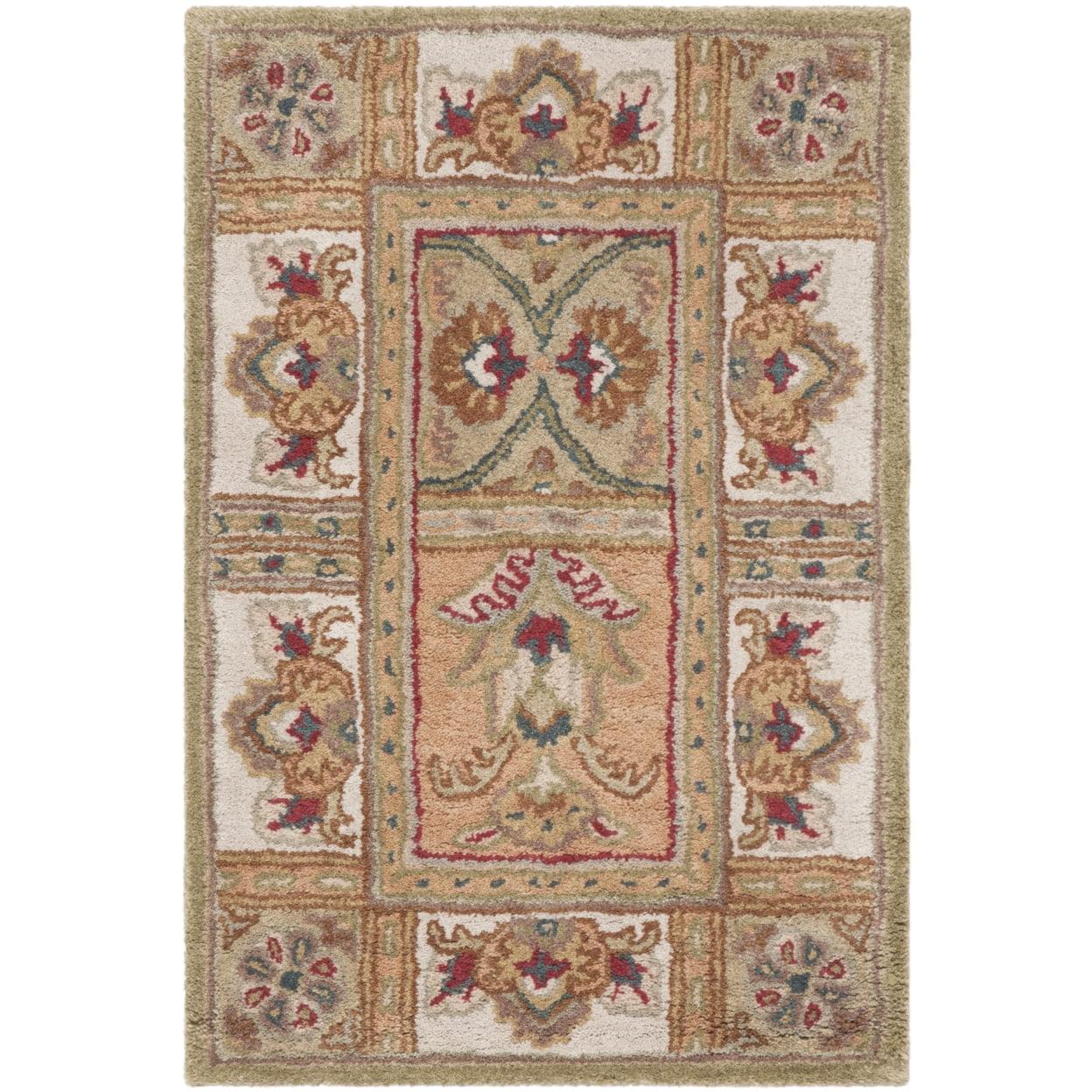 Sage and Multicolor Hand-Tufted Wool Area Rug, 2' x 3'