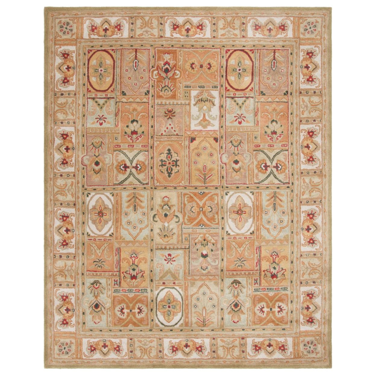 SAFAVIEH Classic Mordikai Abstract Wool Area Rug, Sage/Multi, 7'6" x 9'6"