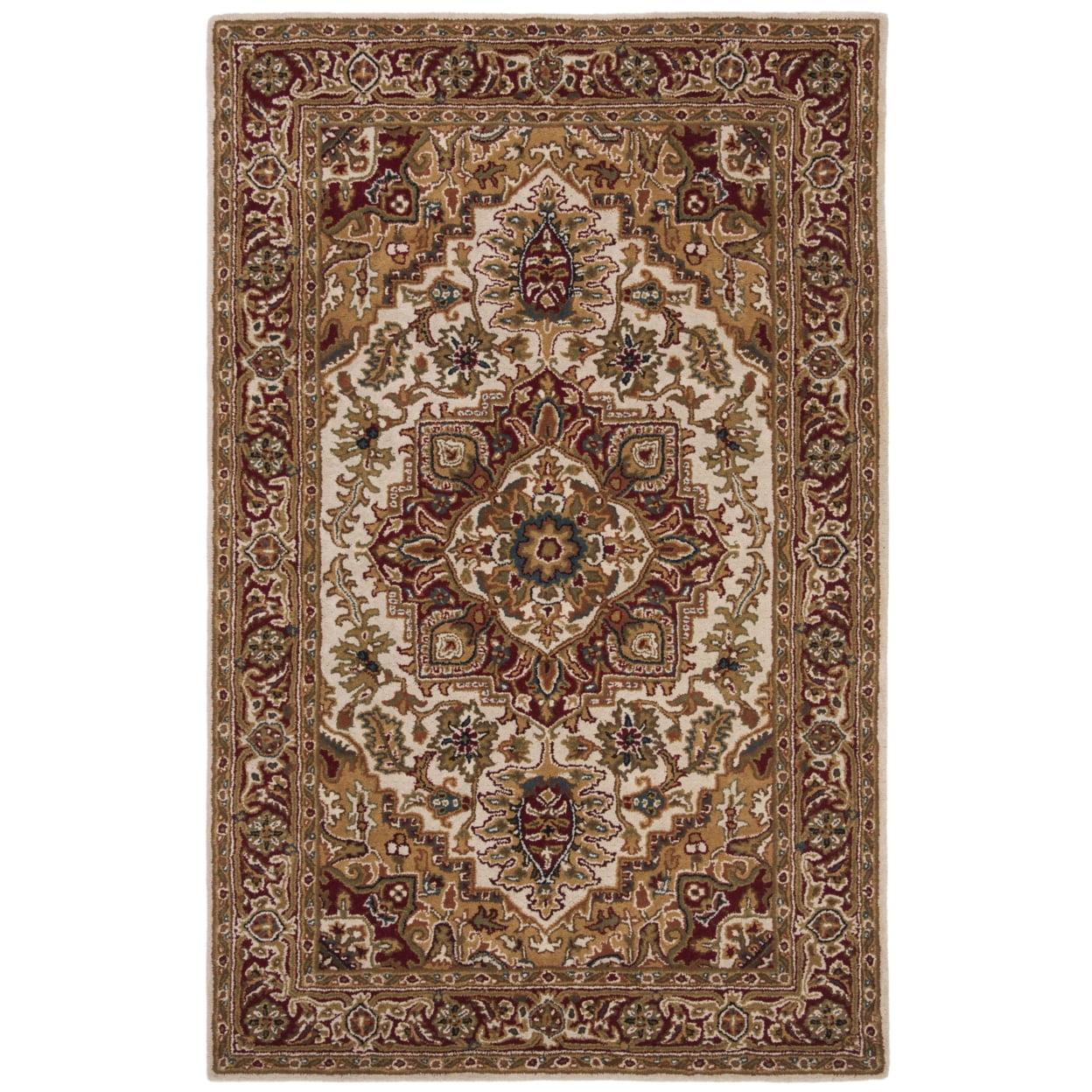 Classic CL763 Hand Tufted Area Rug - Light Gold/Red - 4'x6' - Safavieh.