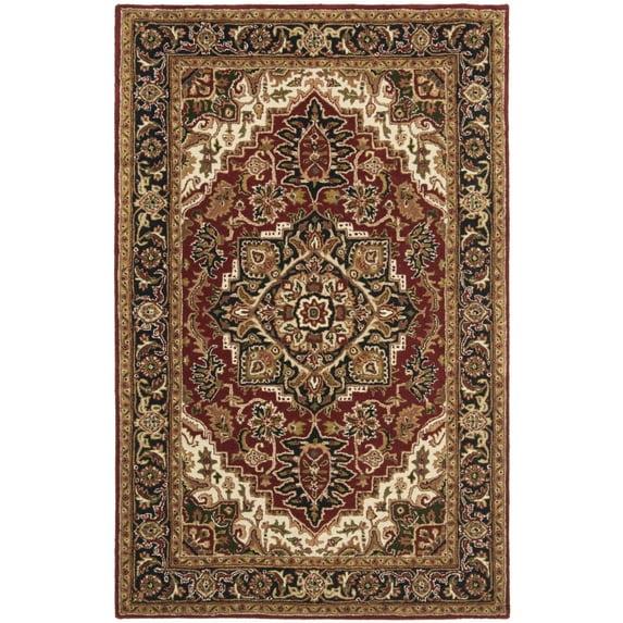 Classic CL763 Hand Tufted Area Rug - Red/Navy - 7'6"x9'6" Oval - Safavieh.