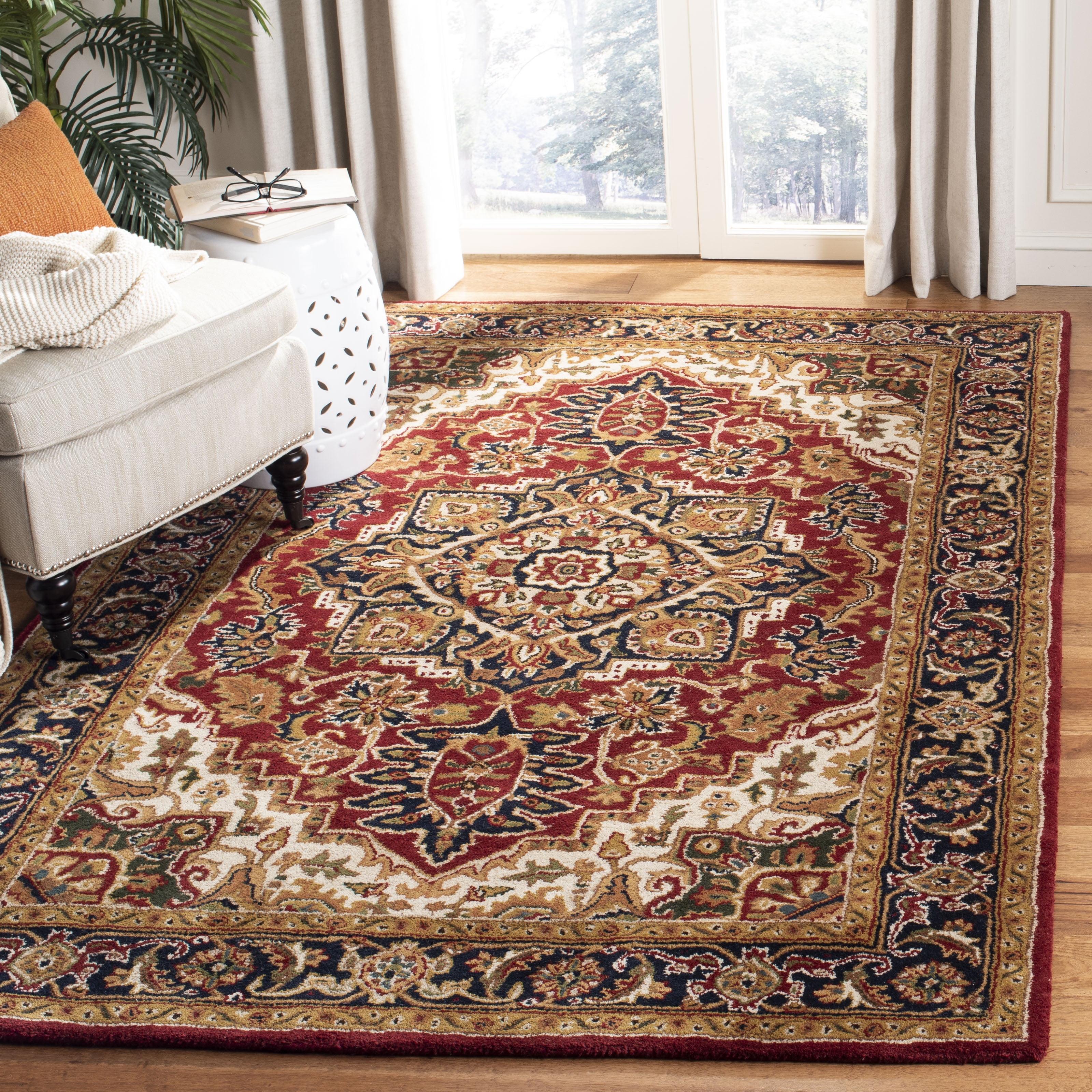 SAFAVIEH Classic Roderick Traditional Wool Area Rug, Red/Navy, 8'3" x 11'