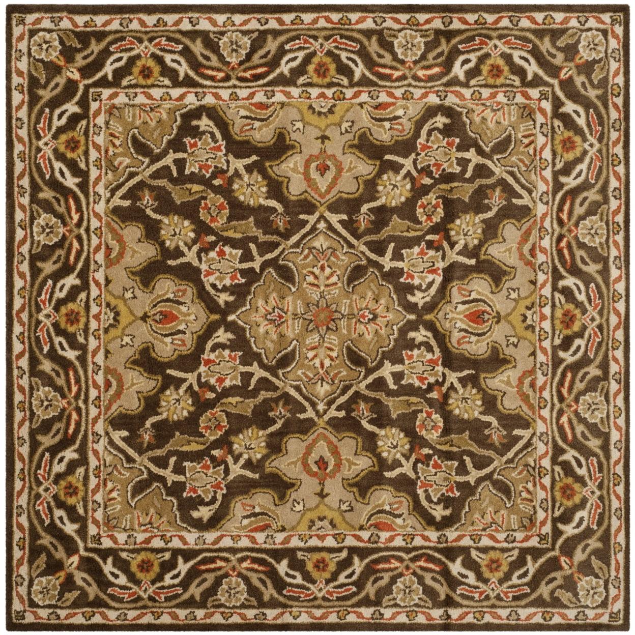 SAFAVIEH Classic Roxanne Oriental Wool Area Rug, Brown, 6' x 6' Square
