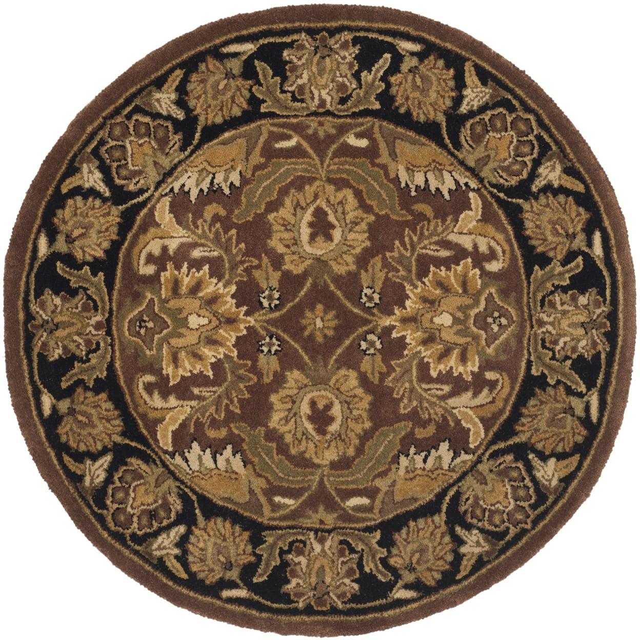 SAFAVIEH Classic Shanelle Traditional Wool Area Rug, Rust/Black, 6' x 6' Round