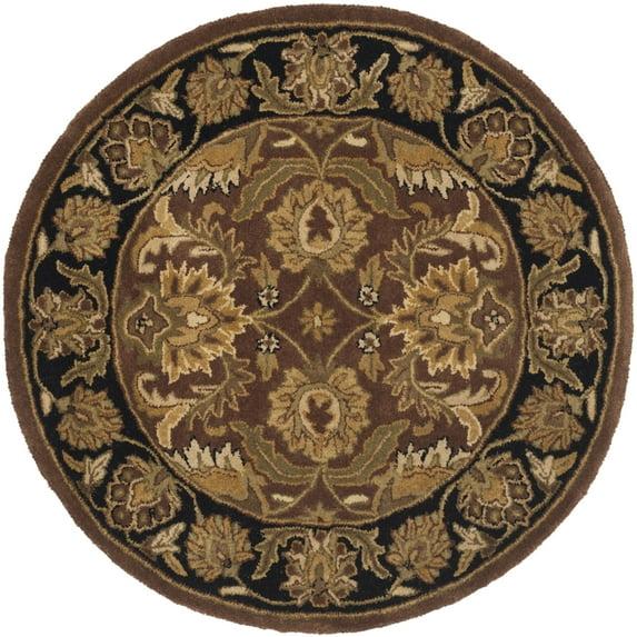 SAFAVIEH Classic Shanelle Traditional Wool Area Rug, Rust/Black, 6' x 6' Round
