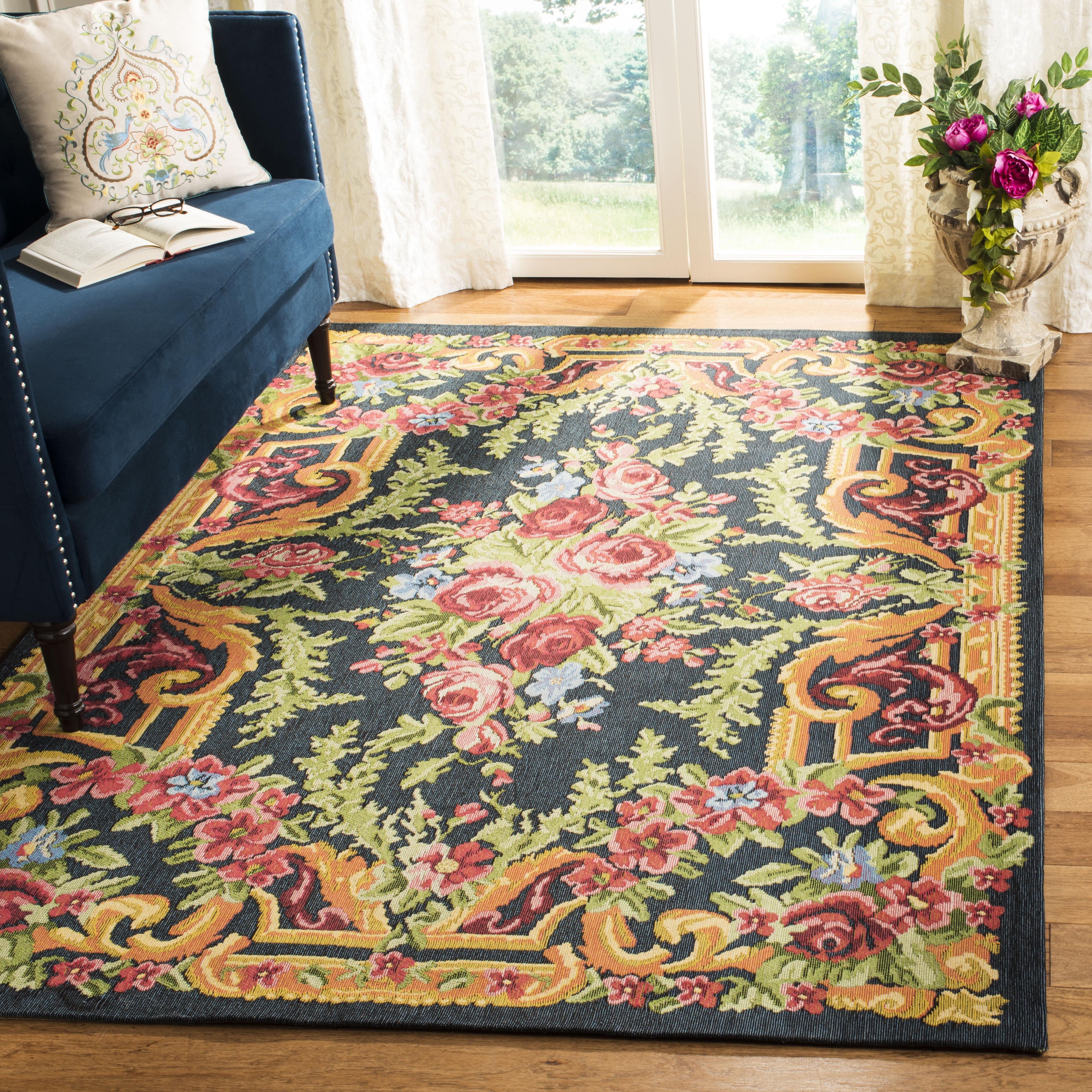 Classic Vintage CLV112 Power Loomed Area Rug - Black/Rose - 6'x9' - Safavieh.