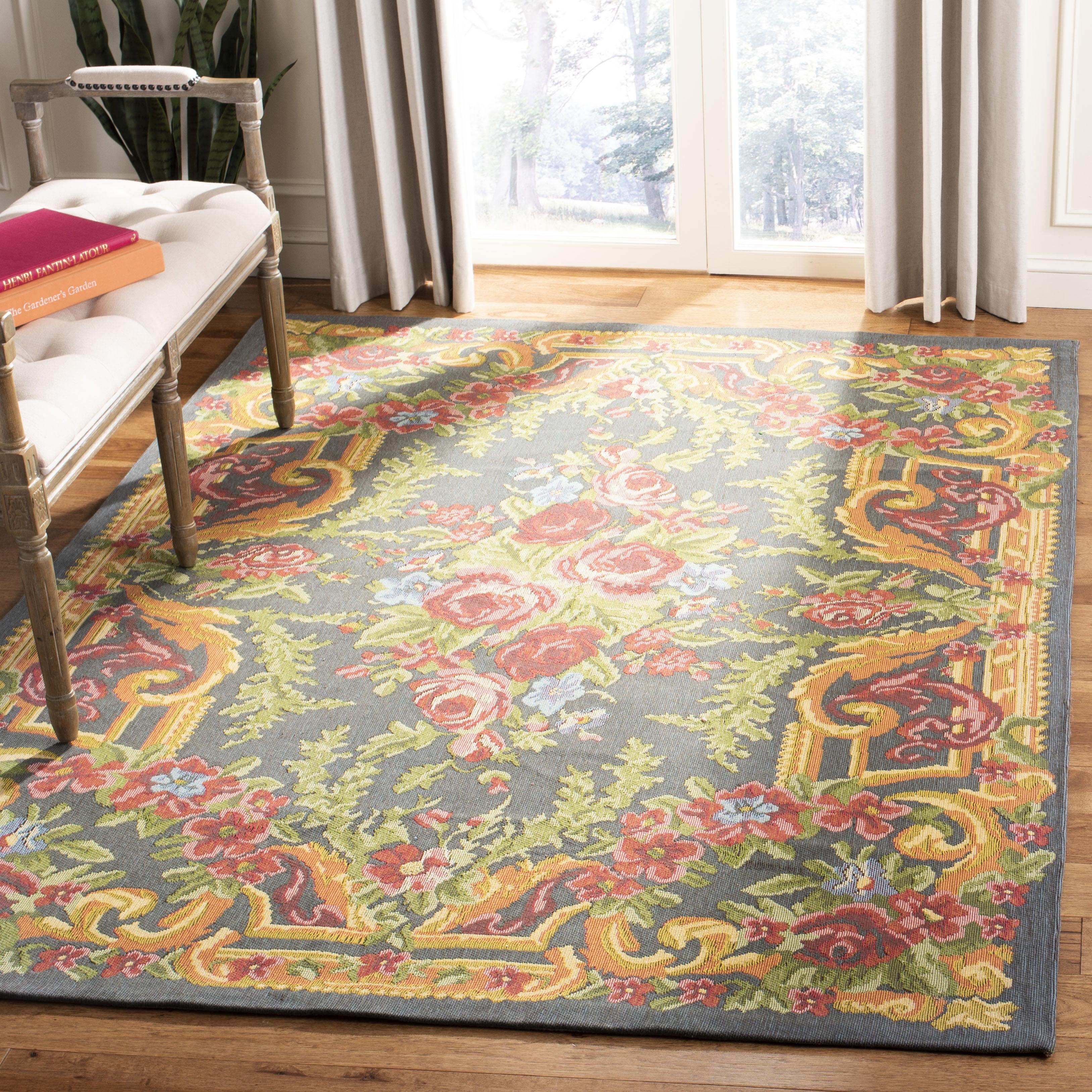Classic Vintage CLV112 Power Loomed Area Rug - Grey/Rose - 8'x10' - Safavieh.