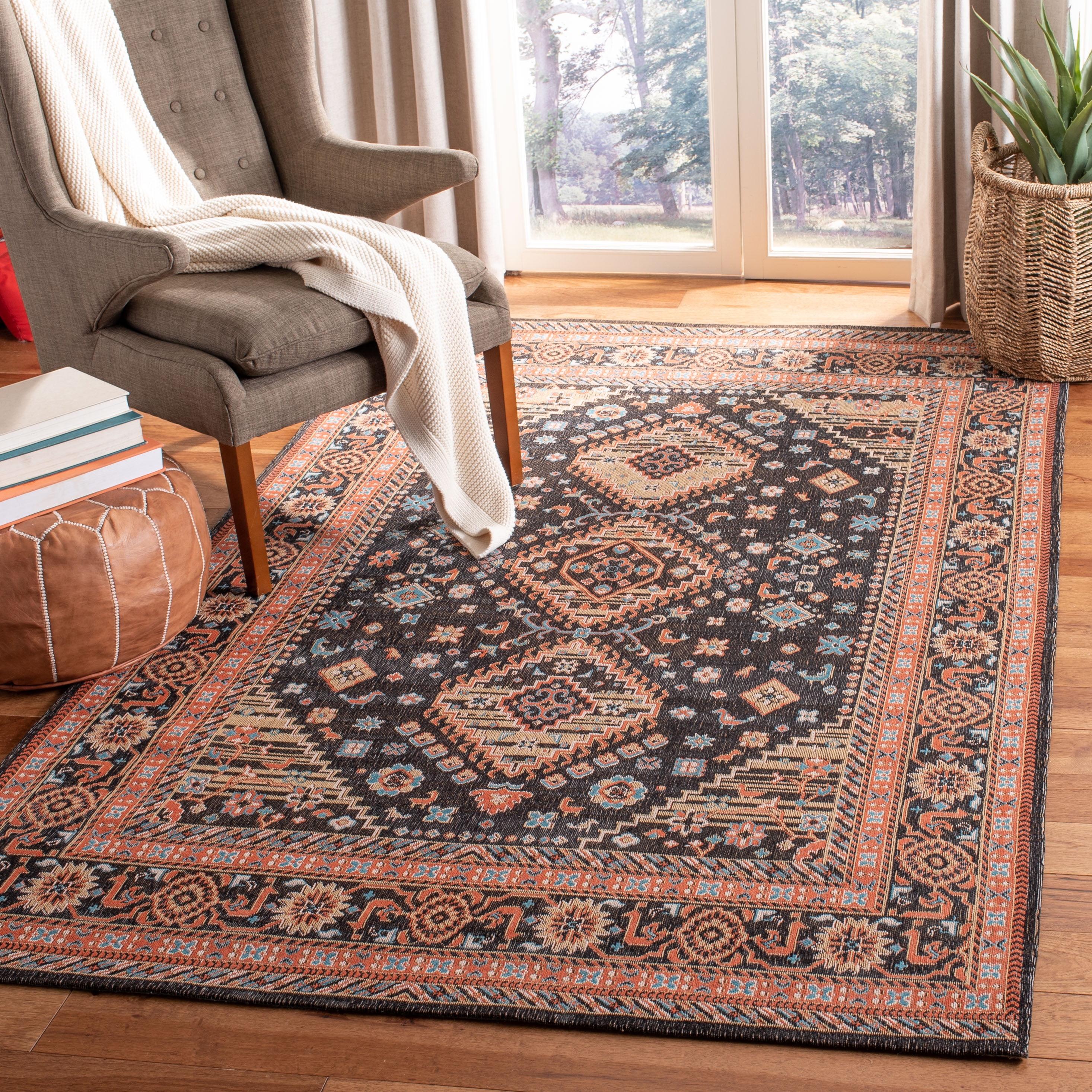 Classic Vintage CLV114 Power Loomed Area Rug - Black/Rust - 8'x10' - Safavieh.
