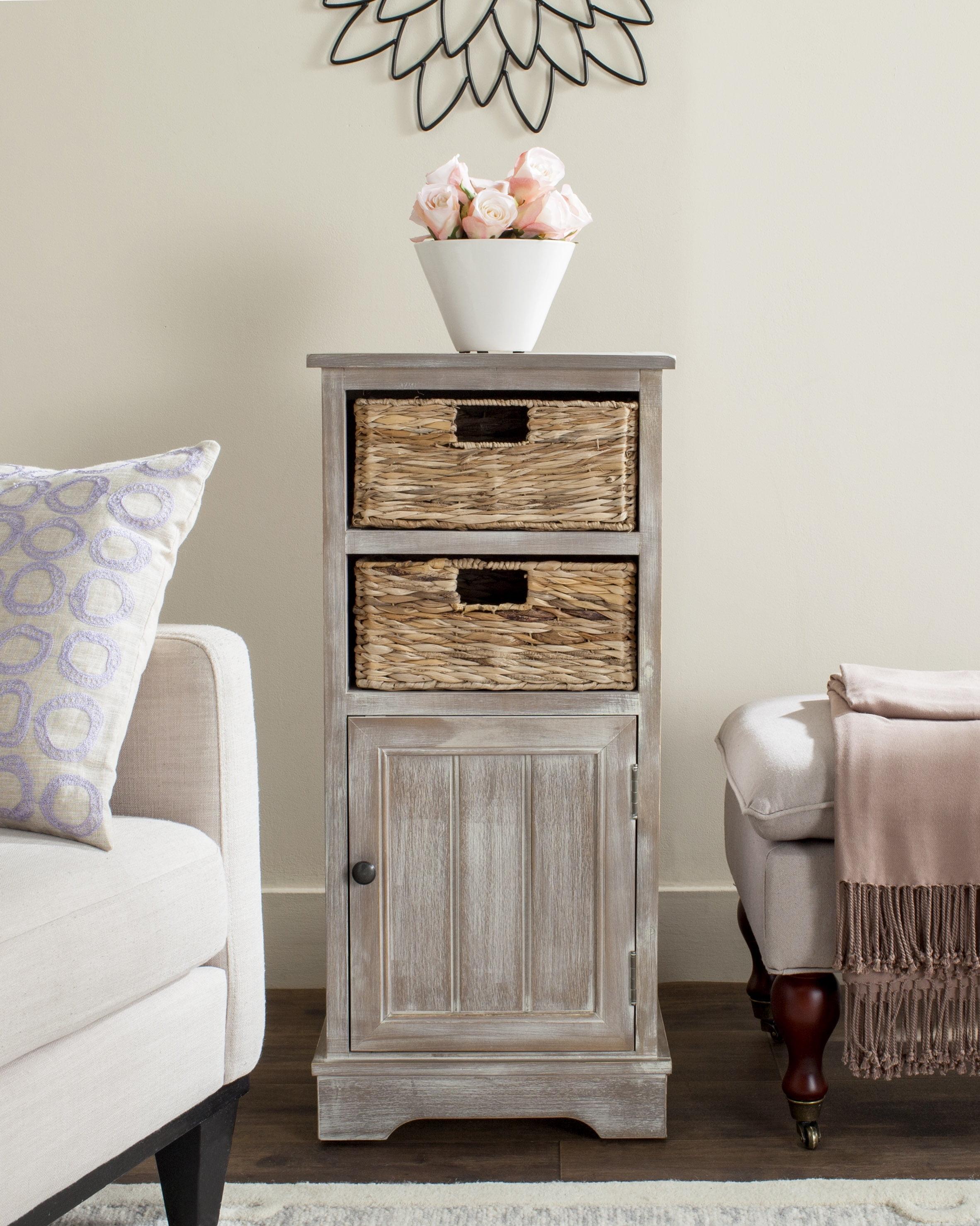 Connery Cabinet - AMH5742 - White Washed - Safavieh Couture