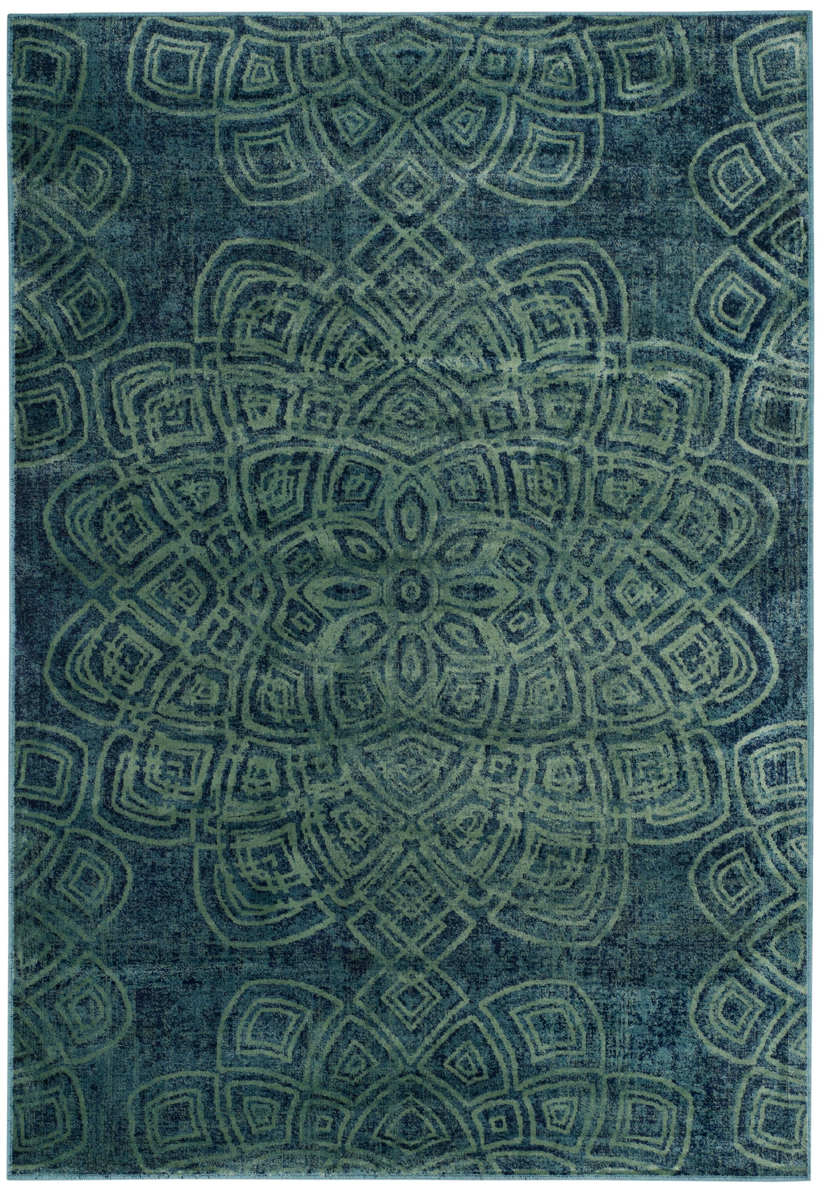 Constellation Vintage Light Blue & Multi Wool-Viscose Rug 4' x 5'7"