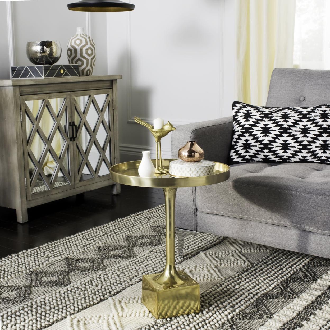 Corvus Round Side Table - FOX5519A - Antique Brass - Safavieh Couture