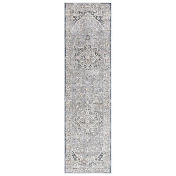 Cosmopolitan 600 CSM684 Power Loomed Indoor Runner Rug - Cream/Blue - 2'2"x8' - Safavieh