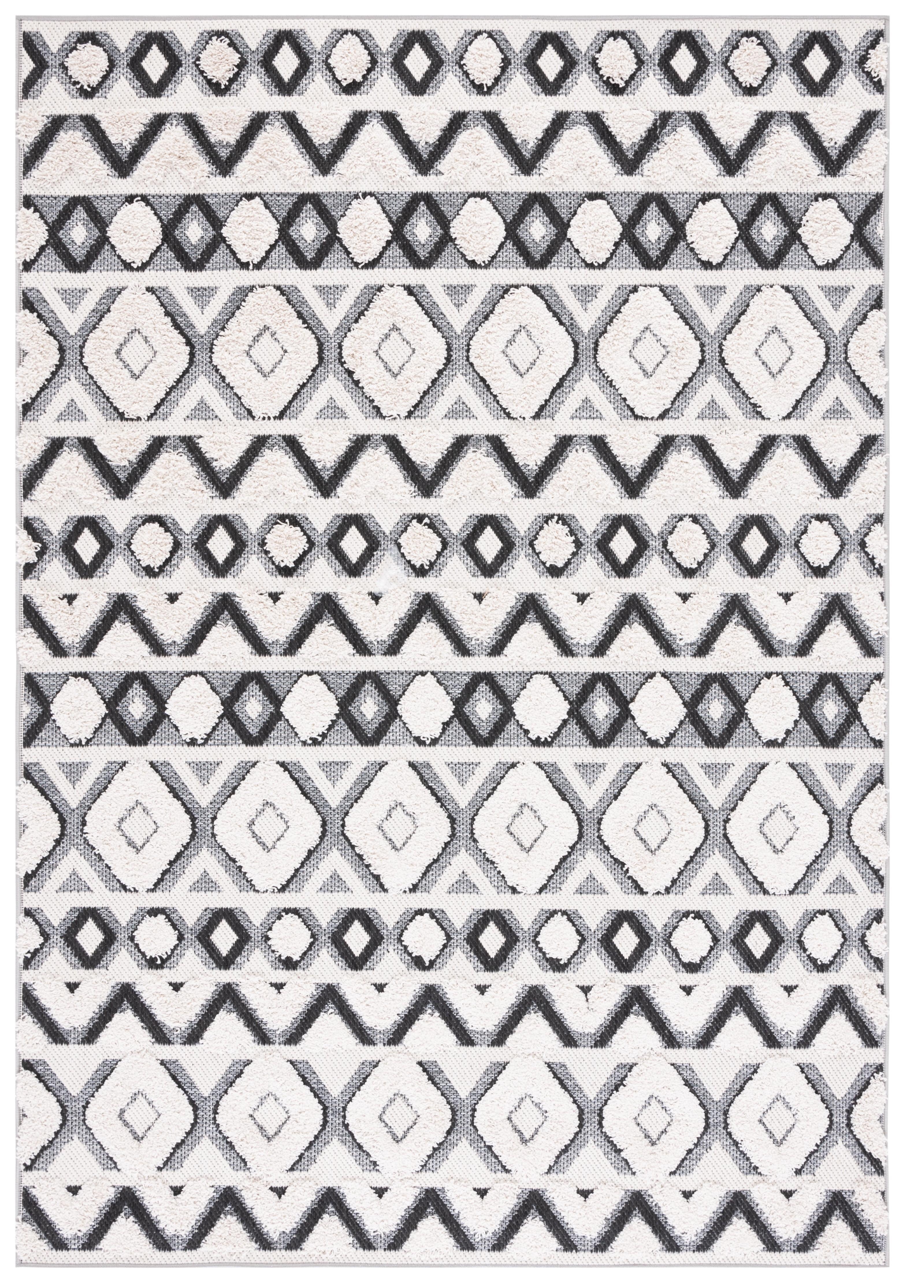 Cottage COT210 Power Loomed Indoor/Outdoor Area Rug - Ivory/Black - 8'x10' - Safavieh.