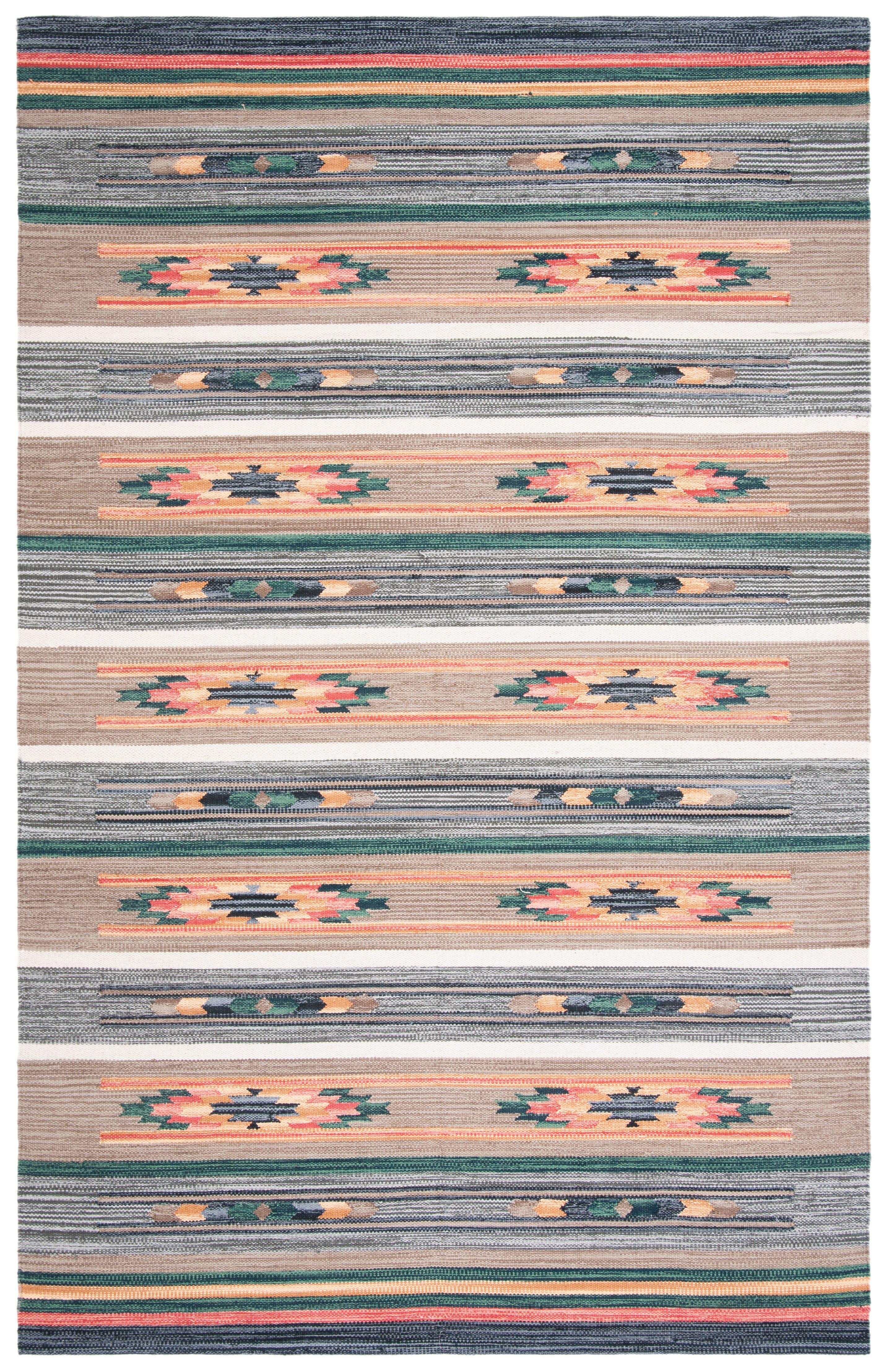 SAFAVIEH Cotton Kilim KLC301F Handmade Grey / Olive Rug