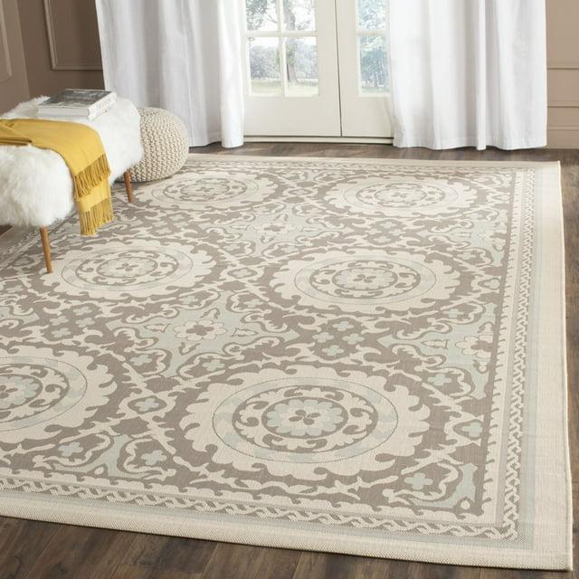 Courtyard CY7059 Power Loomed Indoor/Outdoor Area Rug - Beige/Dark Beig - 4'x5'7" - Safavieh.