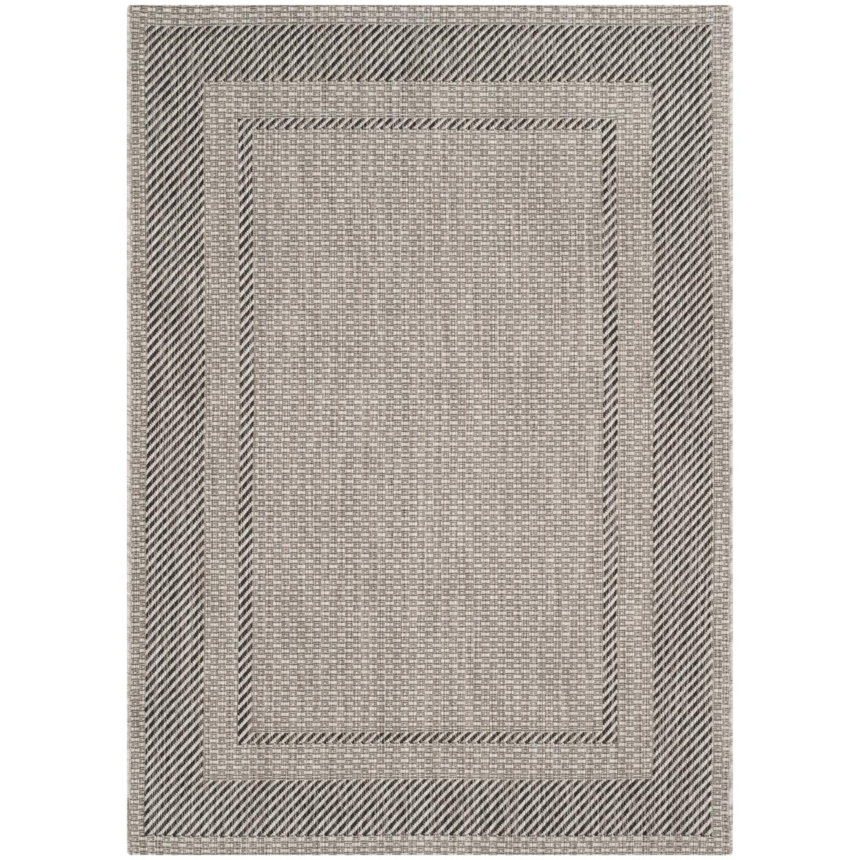 Courtyard CY8477 Power Loomed Indoor/Outdoor Area Rug - Beige/Black - 4'x5'7" - Safavieh.
