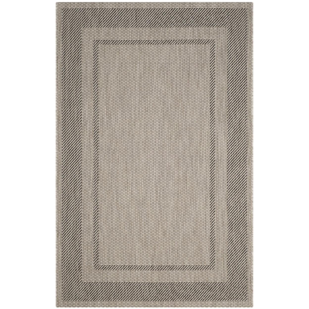 Courtyard CY8477 Power Loomed Indoor/Outdoor Area Rug - Beige/Black - 5'3"x7'7" - Safavieh.