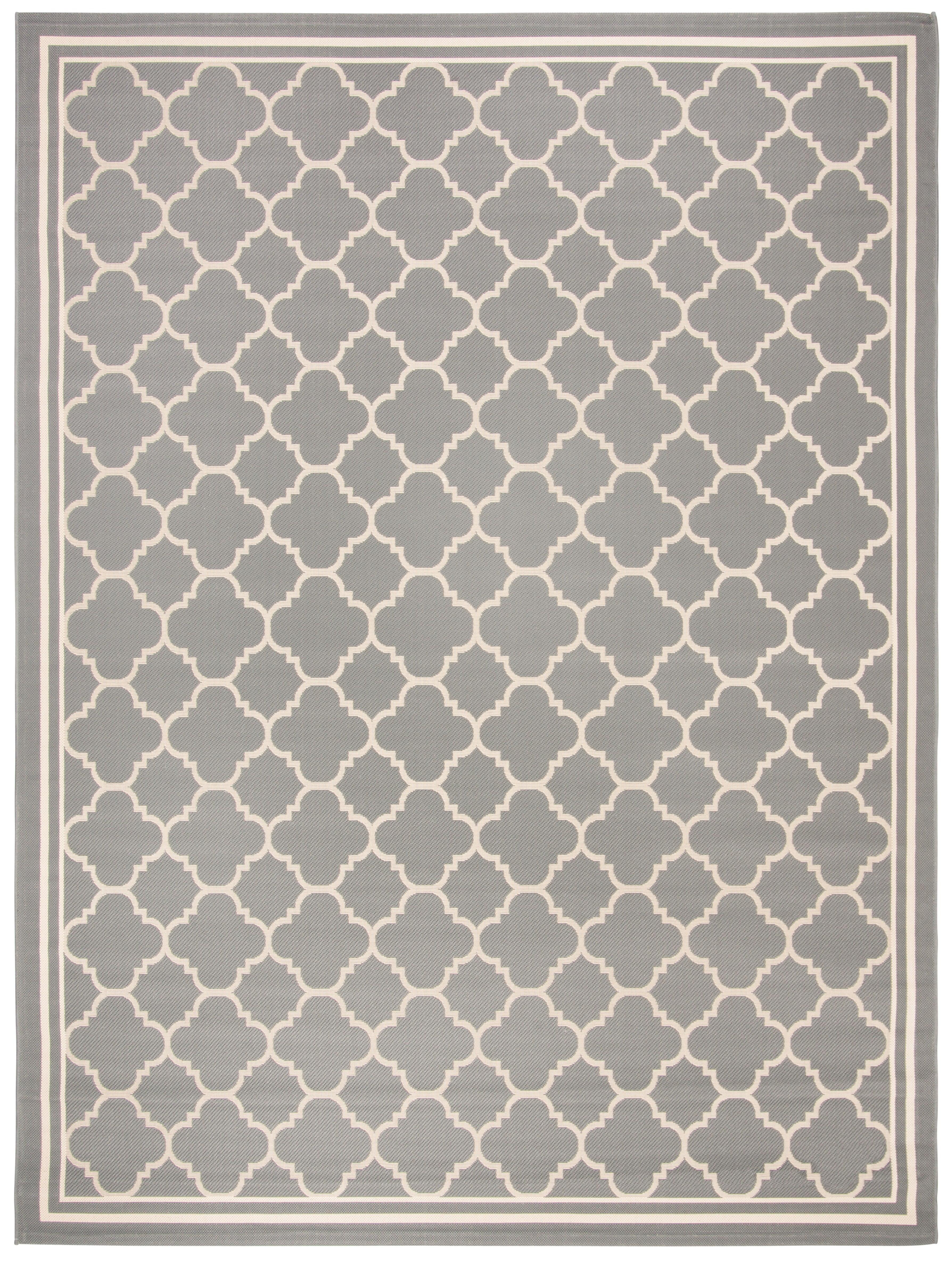 Courtyard CY6918 Power Loomed Indoor/Outdoor Area Rug - Anthracite/Beige - 8'x11' - Safavieh.
