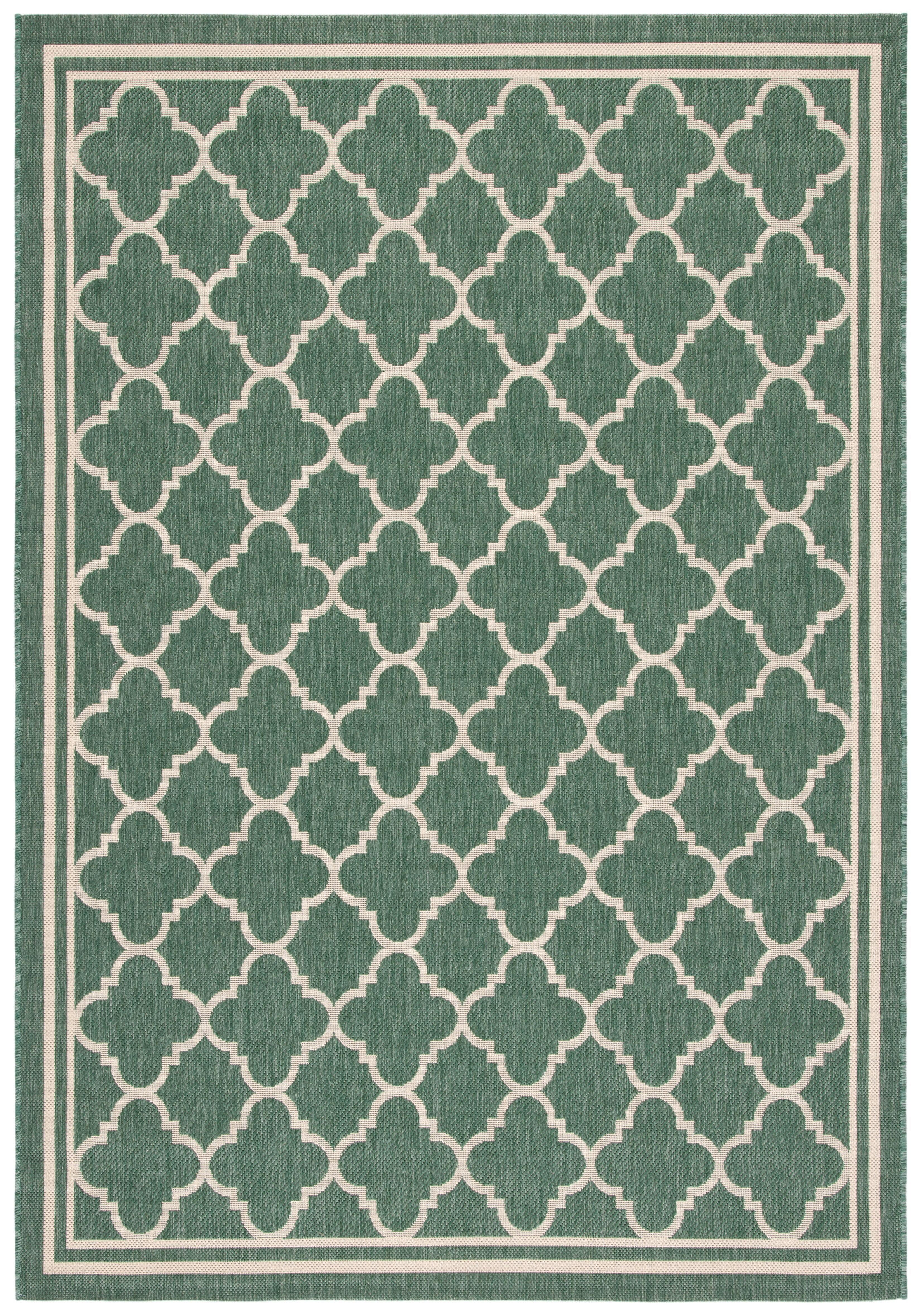 Courtyard CY6918 Power Loomed Indoor/Outdoor Area Rug - Dark Green/Beige - 5'3"x7'7" - Safavieh.