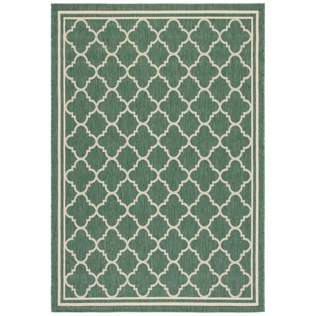 Courtyard CY6918 Power Loomed Indoor/Outdoor Area Rug - Dark Green/Beige - 5'3"x7'7" - Safavieh.