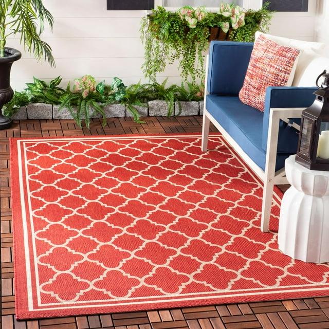 Courtyard CY6918 Power Loomed Indoor/Outdoor Area Rug - Red/Bone - 8'x11' - Safavieh.