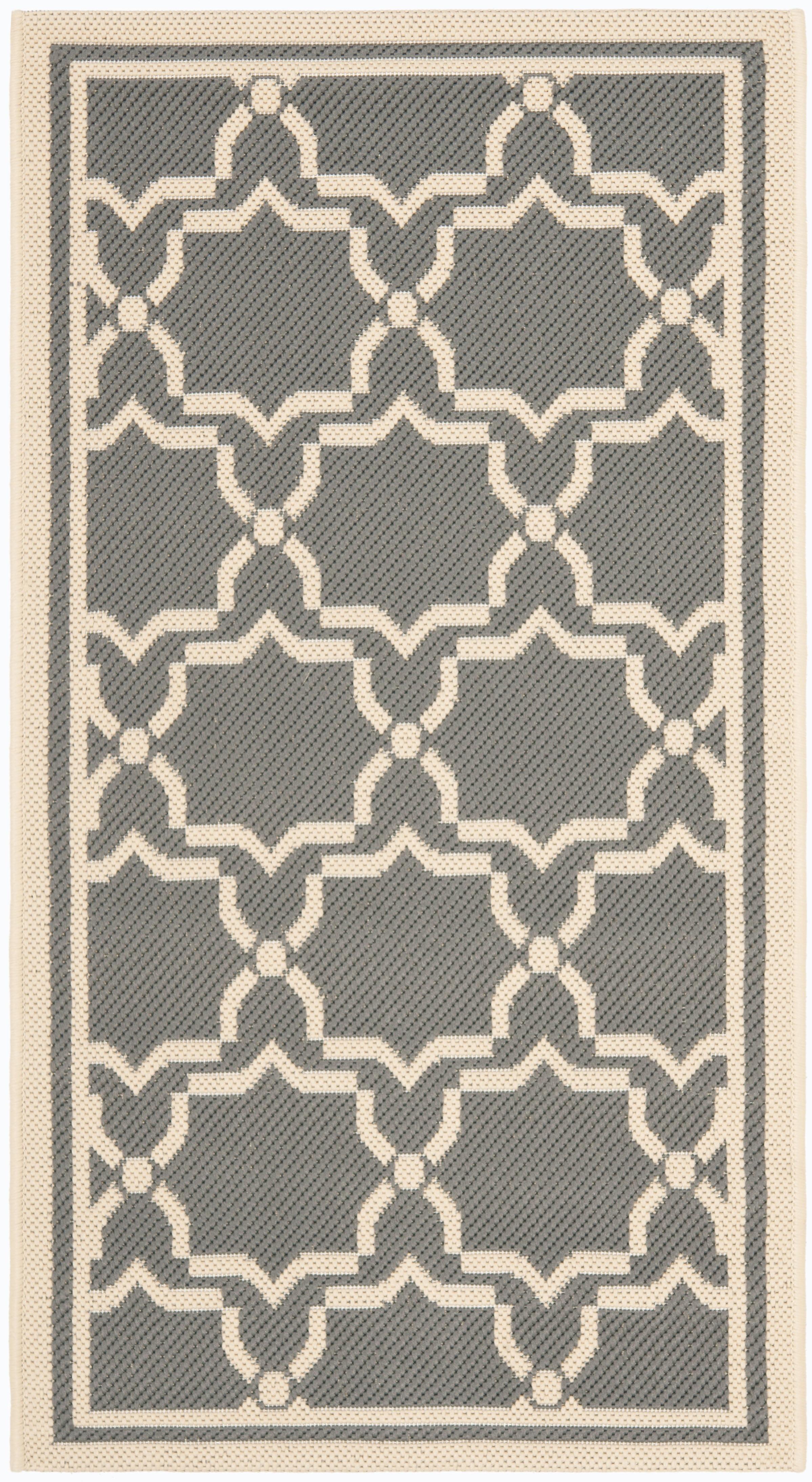 Modern Anthracite 5' x 7' Easy-Care Synthetic Area Rug